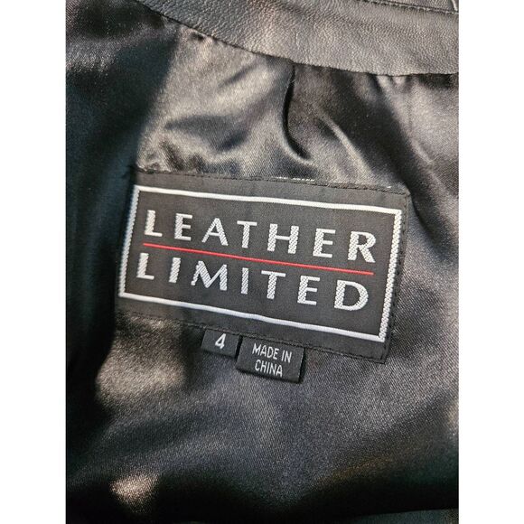 Leather Limited Black Skirt Size 4 Genuine Leather Pencil - Picture 5 of 8